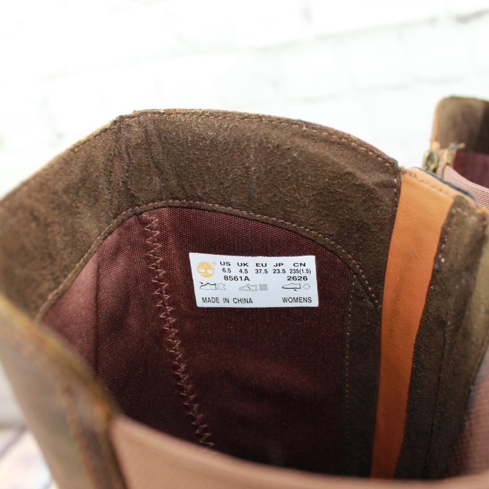 TIMBERLANDKnee High Side Zip Saddle Boots Size 6.5 - Picture 7 of 10